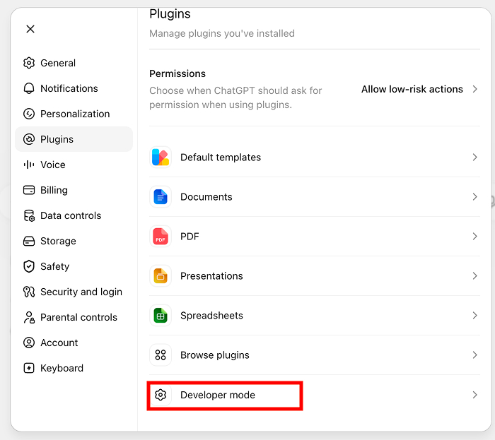 Enabling Developer mode in ChatGPT for Jibble MCP